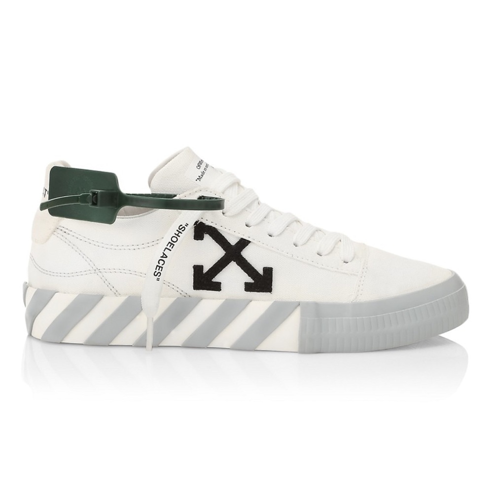Off-White Low-Top Vulcanized White Black Gray Sneakers Size 40